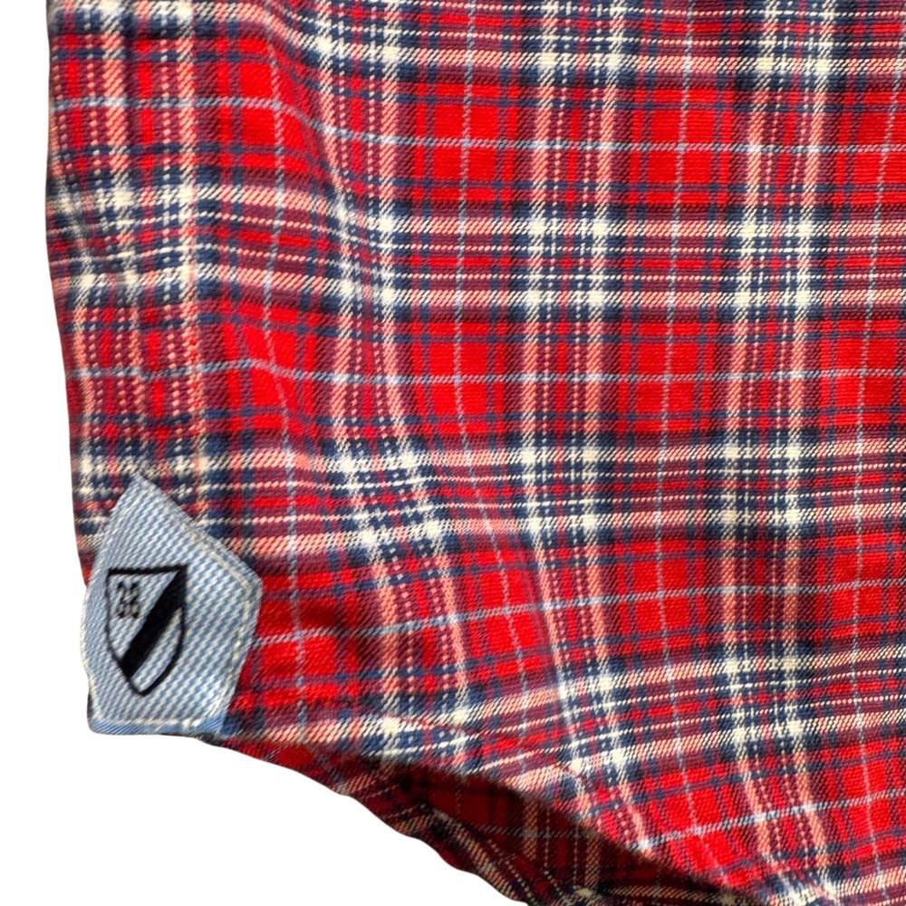 Cremieux Mens L Red Blue Plaid Button Down Shirt Long Sleeve Cotton - Picture 5 of 8